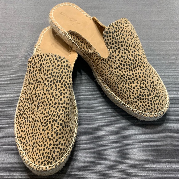 leopard espadrille mules